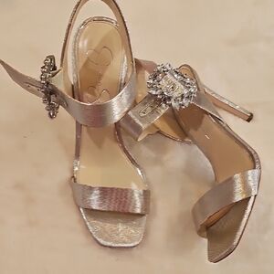 Jessica Simpson Metallic Heels with Embellishments